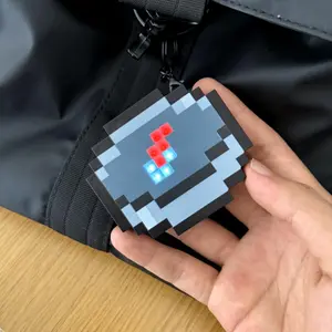 Mc Trendy Pixel Compass Toy Keychain - Perfect for Friends Birthday and Game Lovers Rechargeable LED Pixel Art Compass - RPG Prop for Retro Gamers, Collectible Display Toy with Pretend Play Function(Boys/Girls)