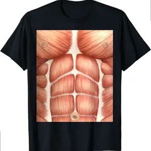 Chest Six Pack Abs Muscles Anatomy Costume T-shirt