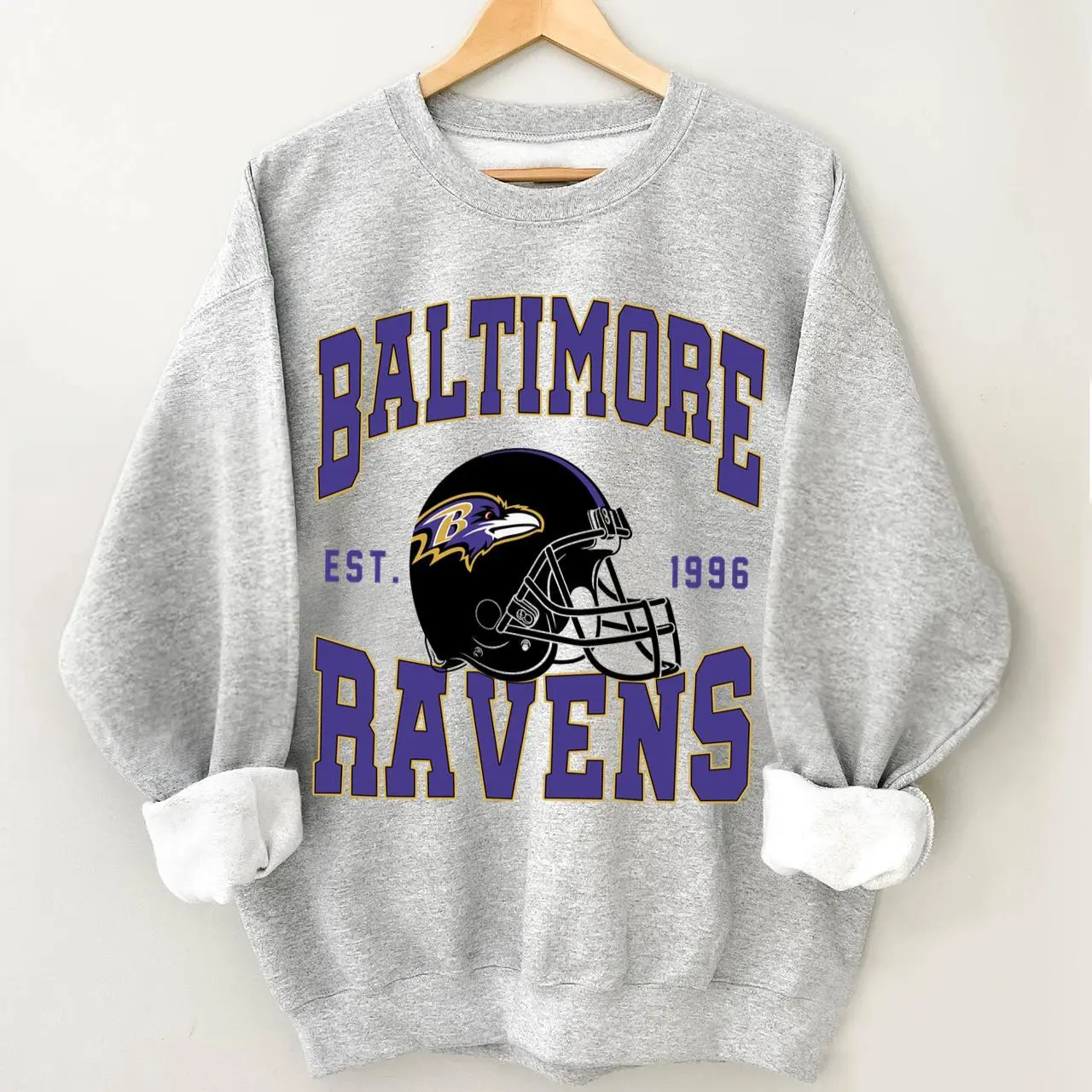 Vintage Baltimore Football Sweatshirt, Retro Style Baltimore Fan Gifts Crewneck Sweatshirt, Unisex Gifts For Football Fan