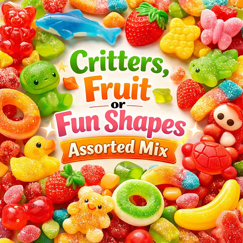 Critters, Fruit or Fun Shapes Assorted Mix Critters, Fruit or Fun Shapes Assorted Mix