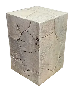 Mango Furniture Inc. Rocco Side Table Solid Acacia Wood 13x13x20 White Unassembled Home Decor