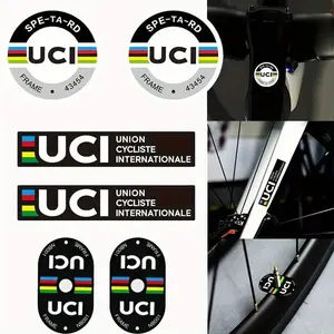 6Pcs/sheet, UCI road bike sticker - valve ring sticker/bicycle spoke sticker, PVC reflective material, waterproof