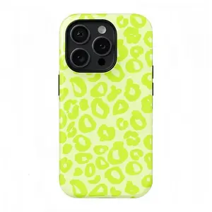 Leopard Print Fluorescent Green Phone Case iPhone X XS 11 12 13 14 15 16 17 ProMax