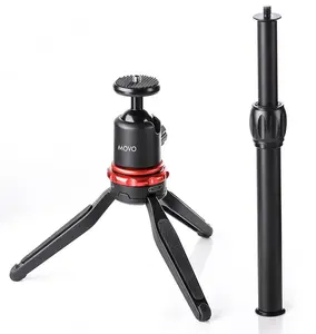 Movo - MV-T1 | Adjustable Tabletop Tripod for DSLR, Smartphones, GoPro | Includes Travel Bag Accessories