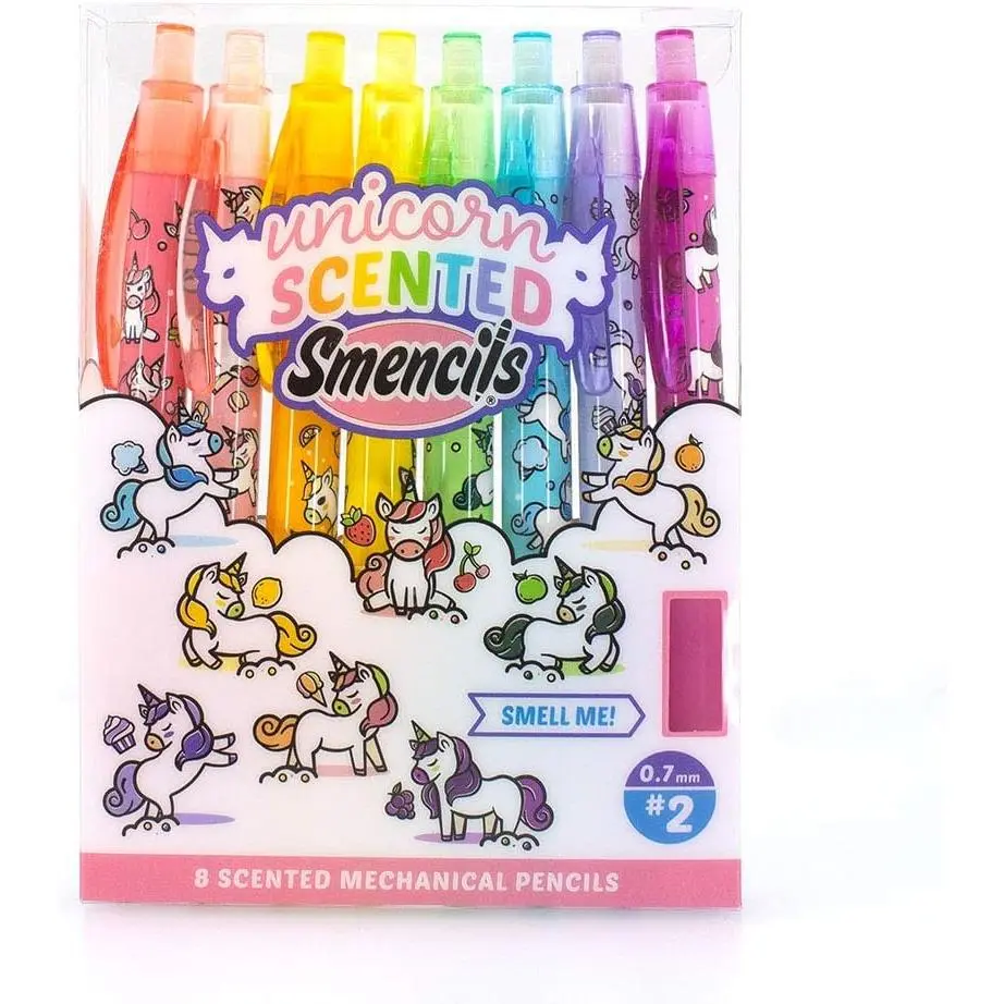 Cute Unicorn Scented Mechanical Pencils, 8-Pack Set for Kids, Fun Gourmet School Supplies with 0.7mm Medium Point, Smelly, Gourmet Scented, 0.7 Mm