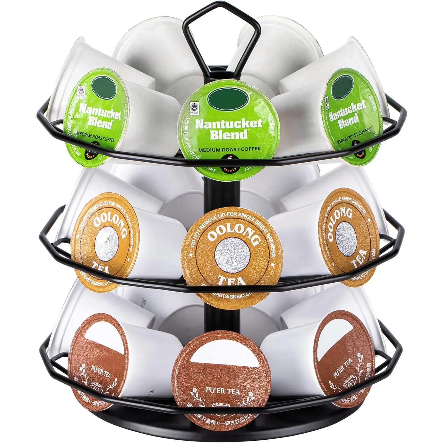 Cup Holder Carousel 3 Tier for Keurig Pod Holder Metal DIY Install Small for K-Cup Storage Stand 21 K Pod Storage others