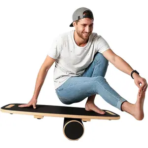 Board for Adults | Wobble Board with Adjustable Stoppers - 3 Different Distance Options | Wooden  Boards for Improve , Surf Trainer & Physical