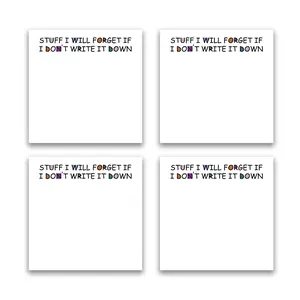 1 Pad/4-Pads 3x3 inch Sticky Notes set, Reusable High-Adhesive Planner Pads for Time Management, Adorable Daily Task Notes for Journal Office School Home, Bulk Cute Stationery Gift, Sticker Packs