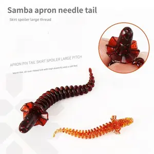 DeepJaw Outfitters 14pcs Apron Pin Tail Soft Baits Ribbed Soft Worms | Skirt Spoiler Creates Max Water Displacement for More Bites