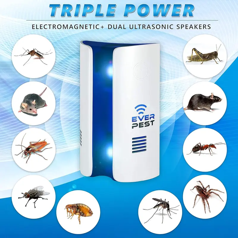 Ever Pest Ultrasonic Pest Repeller Plug in 1 Pack- Electronic and Electromagnetic Insect Control Defender - Roach Bed Bug Mouse Rodent Mosquito Bat 1