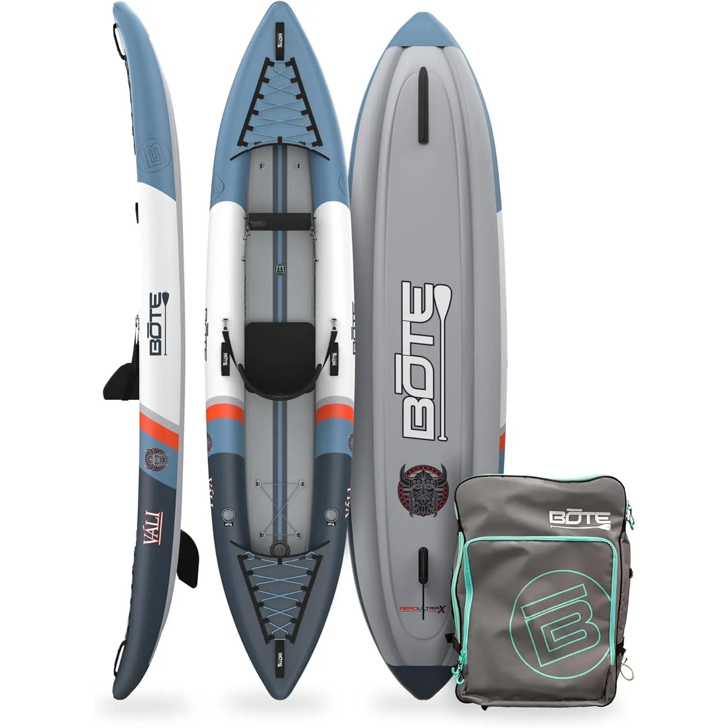 GHRTDHJ Vali Aero Inflatable Ultralight Kayak Packable Multiple Sizes for Single or Tandem Adults Kids Family Friendly Blow Up Fishing MAGNEPod Compatible