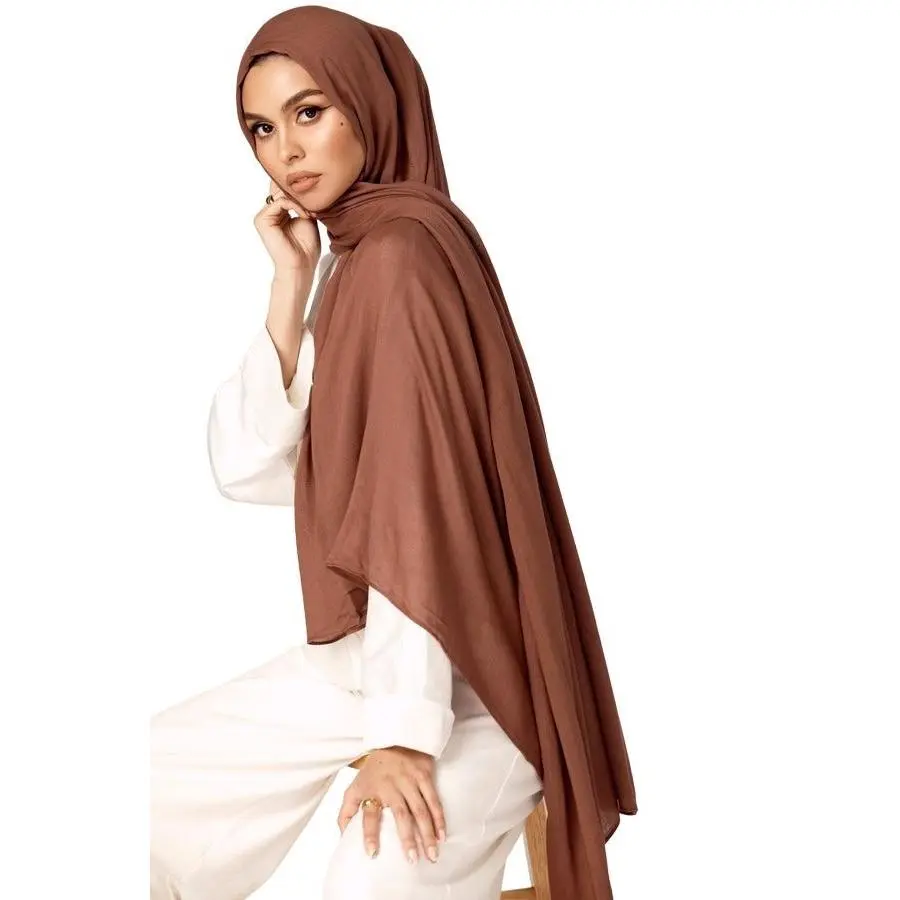 Essential Everyday Hijab | Soft Breathable Lightweight Headscarf | Elegant Solid Color Modest Wrap | 180×70cmMH188