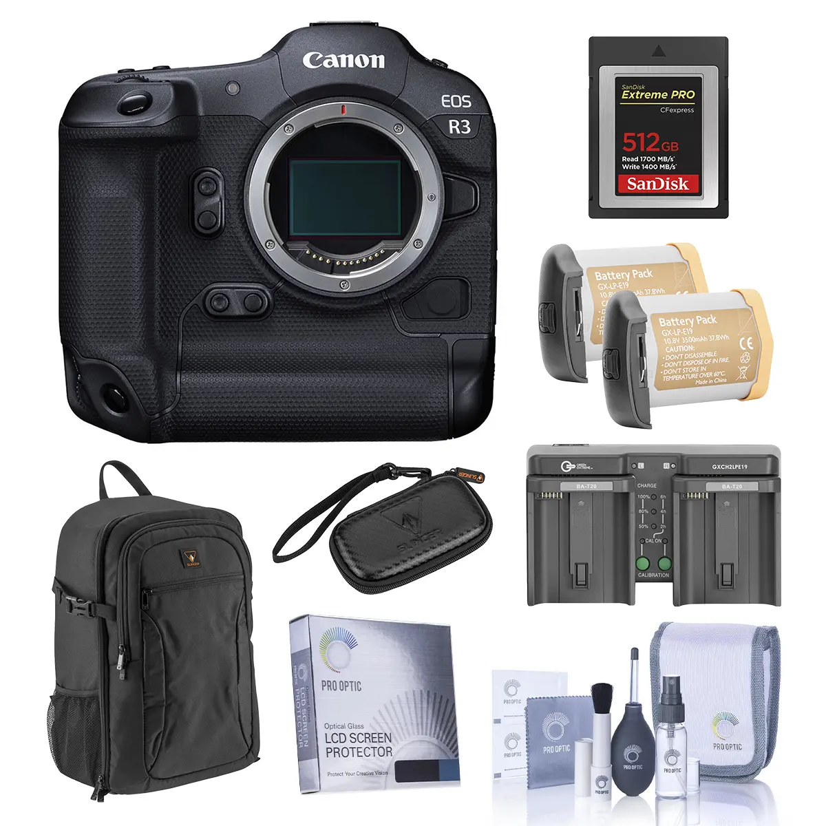 Canon EOS R3 High-Speed Mirrorless Camera Body - Bundle with Li-Ion Battery, Wi-Fi Connectivity, and Complete Accessories Kit
