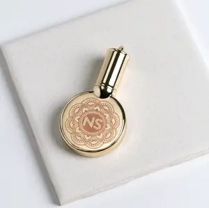 Perfume Dispensing Keychain - (Customized with initials) Refillable, brass mirror shine finish