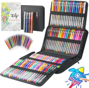 ZSCM 202 Pack Gel Pen For Adults Coloring Books, 104 Artist Pens Include 100 Colored Pens, 4 Metallic Sparkle Pens With 98 Refills, Fine Tip Metallic Gel Pen for Drawing Journaling Craft Art Suppliespen  wraps