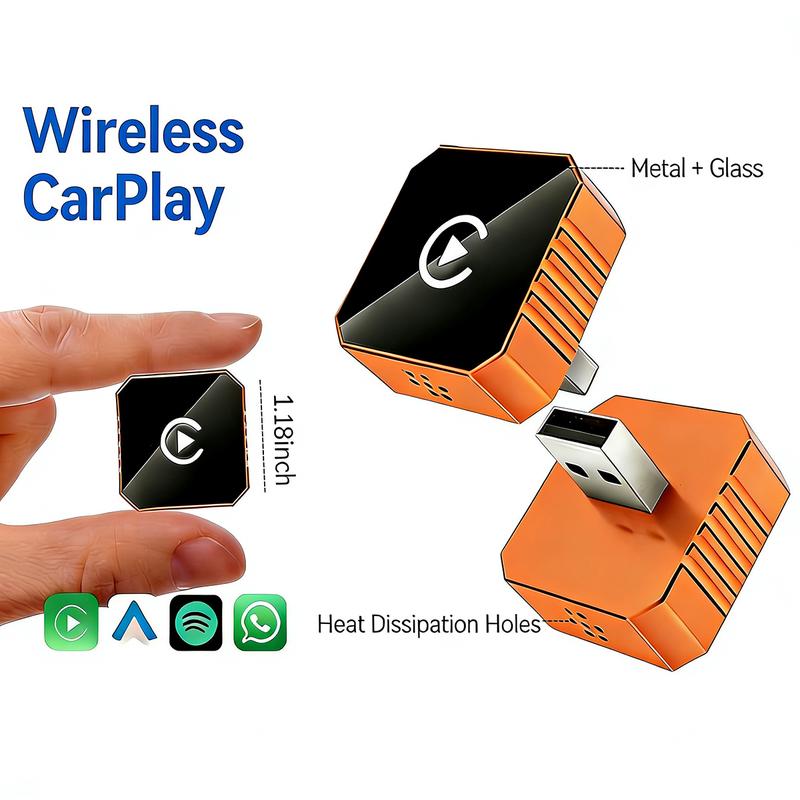 2026 New 2-in-1 Wireless CarPlay Adapter, High-Speed No-Latency Connection & Hands-Free Calling, Compatible with All Apple & Android Phones for Car Entertainment Systems