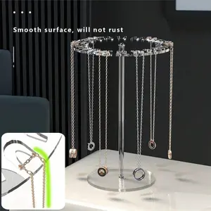 Girls Room Jewelry Rotating Storage Rack Acrylic Necklace Storage Hanger Acrylic Display Risers Display Holder