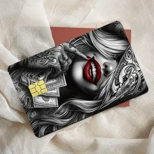 Credit Card Sticker Set, 2pcs, Featuring Sexy Beauty Designs, Debit Card Skins, Fun Bank Card Designs, Holiday Gifts, Scrapbooking Stickers, Scrapbook Accessory, Crafts, with a Matte Texture for a Comfortable Feel, Suitable for Small Chip Cards