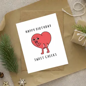 New Cartoon Funny Birthday Card Envelope Combination Creative Personality Happy Birthday Card