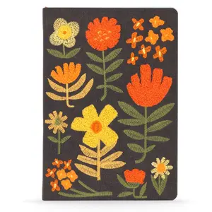 Chunky Flowers Embroidered Journal