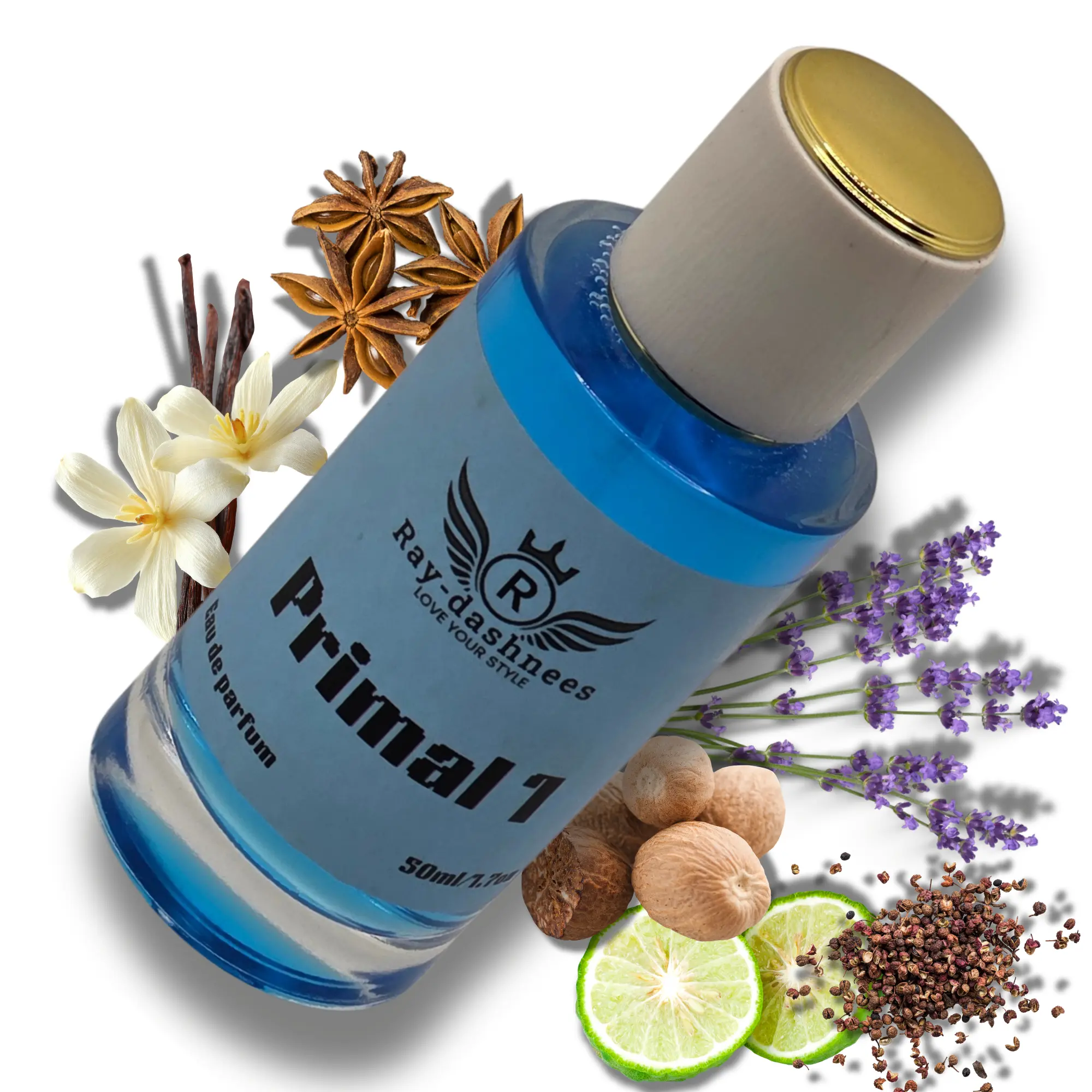 Primal 1 Eau De Parfum Spray 1.7 oz by Ray-dashnees | Ctrus Fresh spicy Musky Lavender Woody Floral & Aromatic | Men Cologne