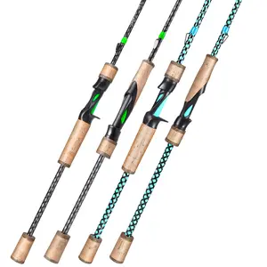 Sougayilang Fishing Rods, Graphite Spinning Rod & Casting Rod Zirconium Oxide Ring Stainless Steel Guides,cork Handle