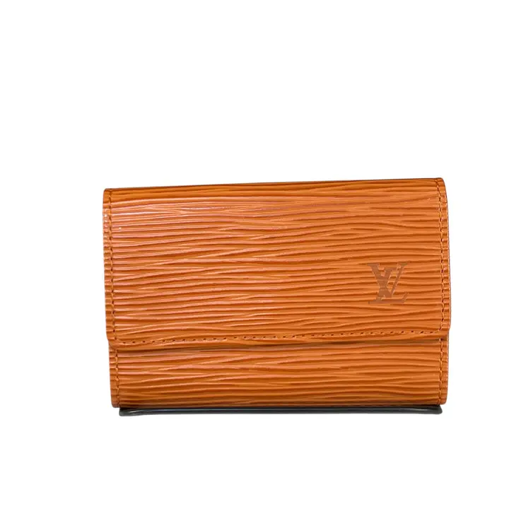 Pre-owned Louis Vuitton Leather Small Leather Goods Epi Cognac Six Key Holder Wallet