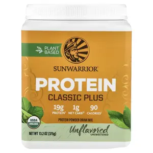 Sunwarrior Classic Plus Protein, Unflavored, 13.2 oz (375 g)