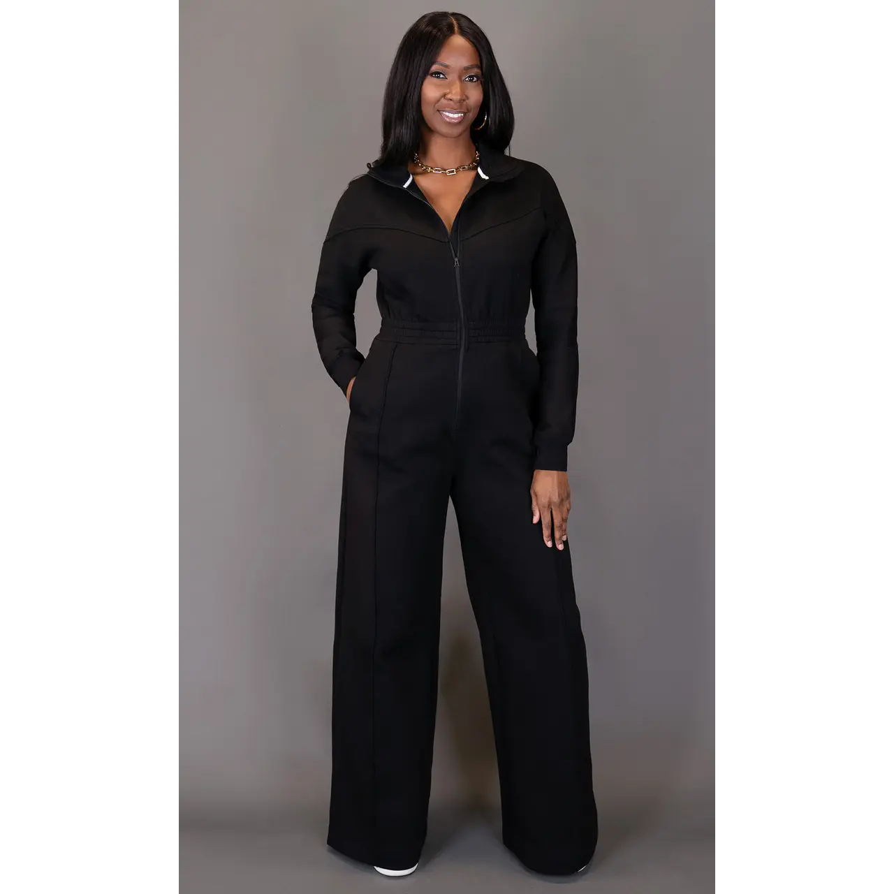 Every Day Sweat Jumpsuit - Black