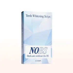 NOBS Teeth Whitening Strips with Aloe Vera & Coconut Oil - 6% Hydrogen Peroxide for Effective Whitening - 14 Strips for Whiter Teeth in 30-45 Minutes