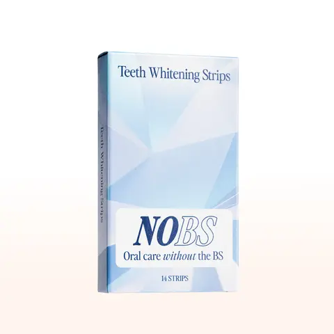 NOBS Teeth Whitening Strips with Aloe Vera & Coconut Oil - 6% Hydrogen Peroxide for Effective Whitening - 14 Strips for Whiter Teeth in 30-45 Minutes