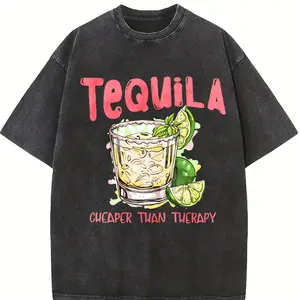 [ Sale Up To 65% ] Tequila Shirt Funny Drinking Tee Gift For Tequila Lover Cheaper Than Therapy Tshirt Summer Day Drinking Shirt