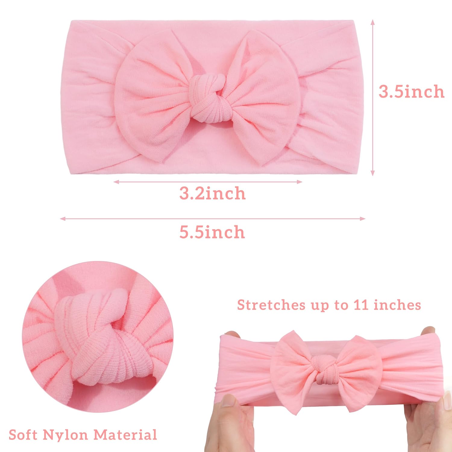 Super Stretchy Soft Knot Headbands with Hair Bows Head Wrap Hair Accessories For Newborn Baby Girls Infant Toddlers Kids