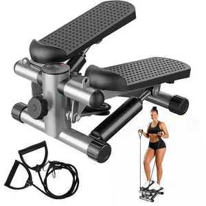 Mini Home Stepper with Resistance Bands, Portable Step Machine for Cardio Exercise