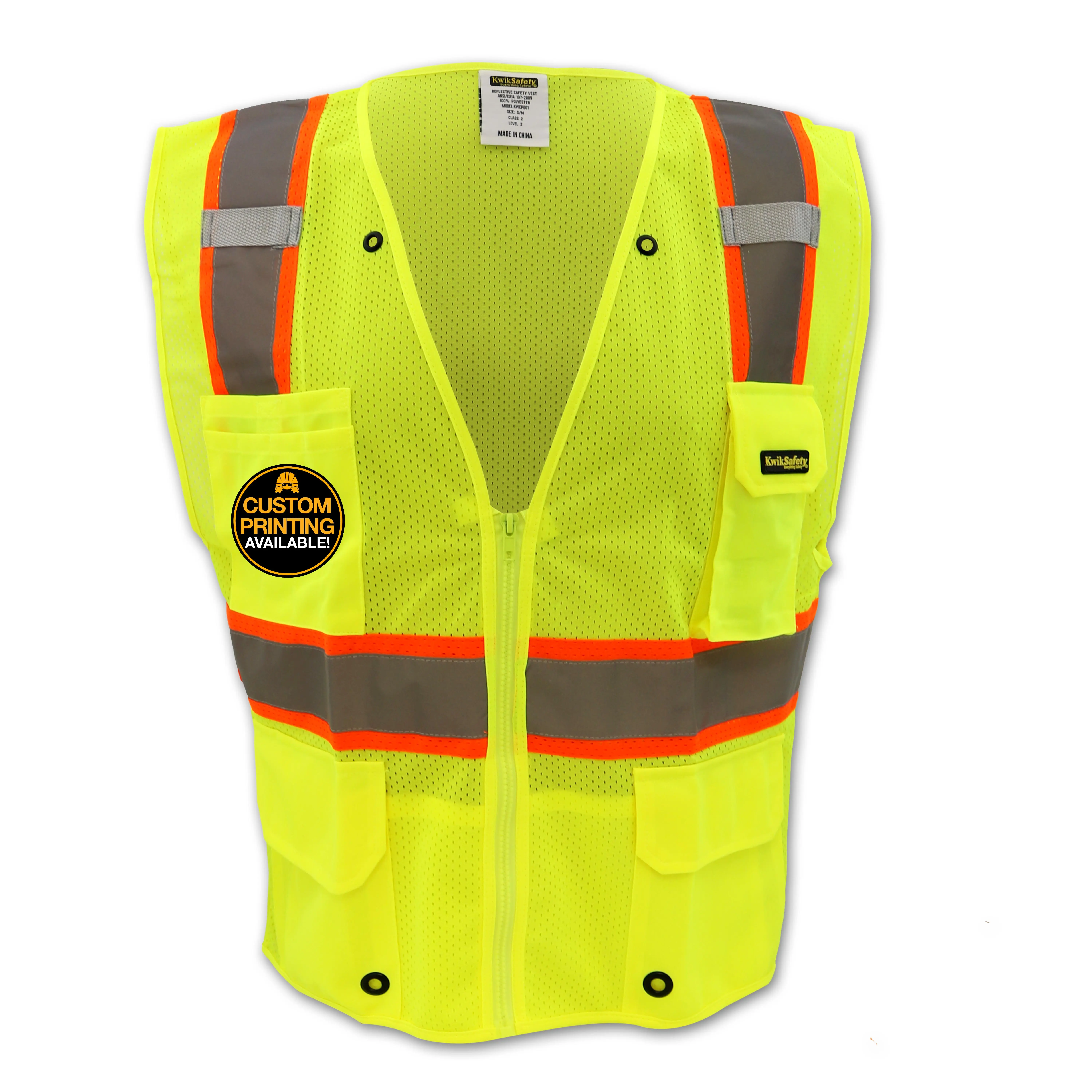 KwikSafety OFFICIAL Safety Vest (Color Trim) Class 2 ANSI OSHA - Model No.: KS3312OS