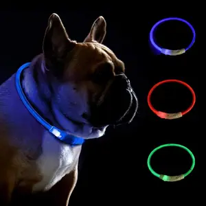 Gift for Pets, LED Dog Collar, 1 Count USB Rechargeable Flash Dog Necklace Light, Pet Safety Collar for Small Medium Large Dogs, Makes Your Beloved Dogs Be Seen At Night, Valentine's Day Gift