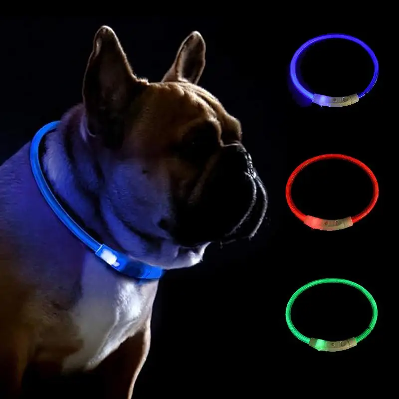 Gift for Pets, LED Dog Collar, 1 Count USB Rechargeable Flash Dog Necklace Light, Pet Safety Collar for Small Medium Large Dogs, Makes Your Beloved Do