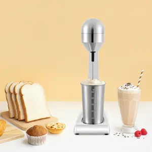 SHANGMAKEL 100W Electric Milkshake Maker 2 Speed 16000 22000 RPM 17 Oz Cup for Smoothies Coffee Beverages Home Cafe Stainless Steel Easy Clean Compact