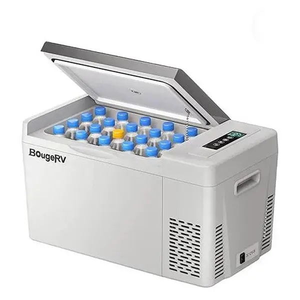 【TTTop-Selling 23 Quarts Black&Grey Portable Fridge】BougeRV portable fridge camping travelling freezer 23 Quarts refrigerator 12/24V DC 110~240 Volt