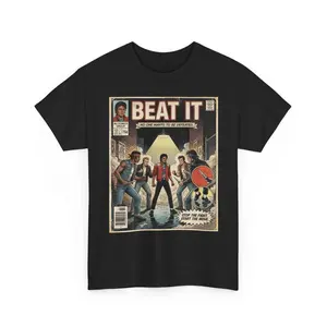 MJ Beat It Comic Shirt, Thriller Era Gang Alley Tee, 80s Vintage Gift Graphic Tee Heavy Cotton Tee Shirt, 100% Heavy Cotton Shirt