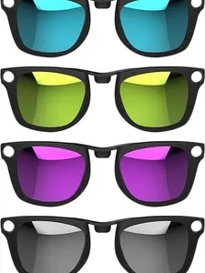 HIBLOKS 4Pcs Polarized Clip for Ray-Ban Meta Wayfarer & Gen 2 (RW4008/RW4012 Large 53-22), Discoloration Clip-on for Meta Wayfarer Gen 2 Protect Your Eyes, Cool and Fashion (Silver+Blue+Pink+Orange)