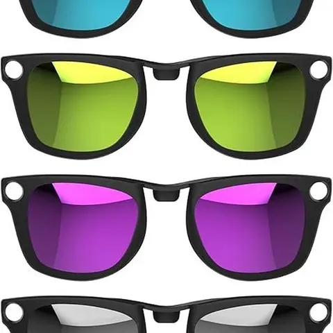 HIBLOKS Polarized Seamless Clip-Ons for Ray-Ban Meta Wayfarer & Gen 2 (RW4008/RW4012) - 2Pcs(Silver+Blue)/4Pcs(Silver+Blue+Pink+Orange), Discoloration Lenses, Eye Protection, Sportive Sunglasses Accessory, Outdoor Sports Accessories, Best Gift for Driving