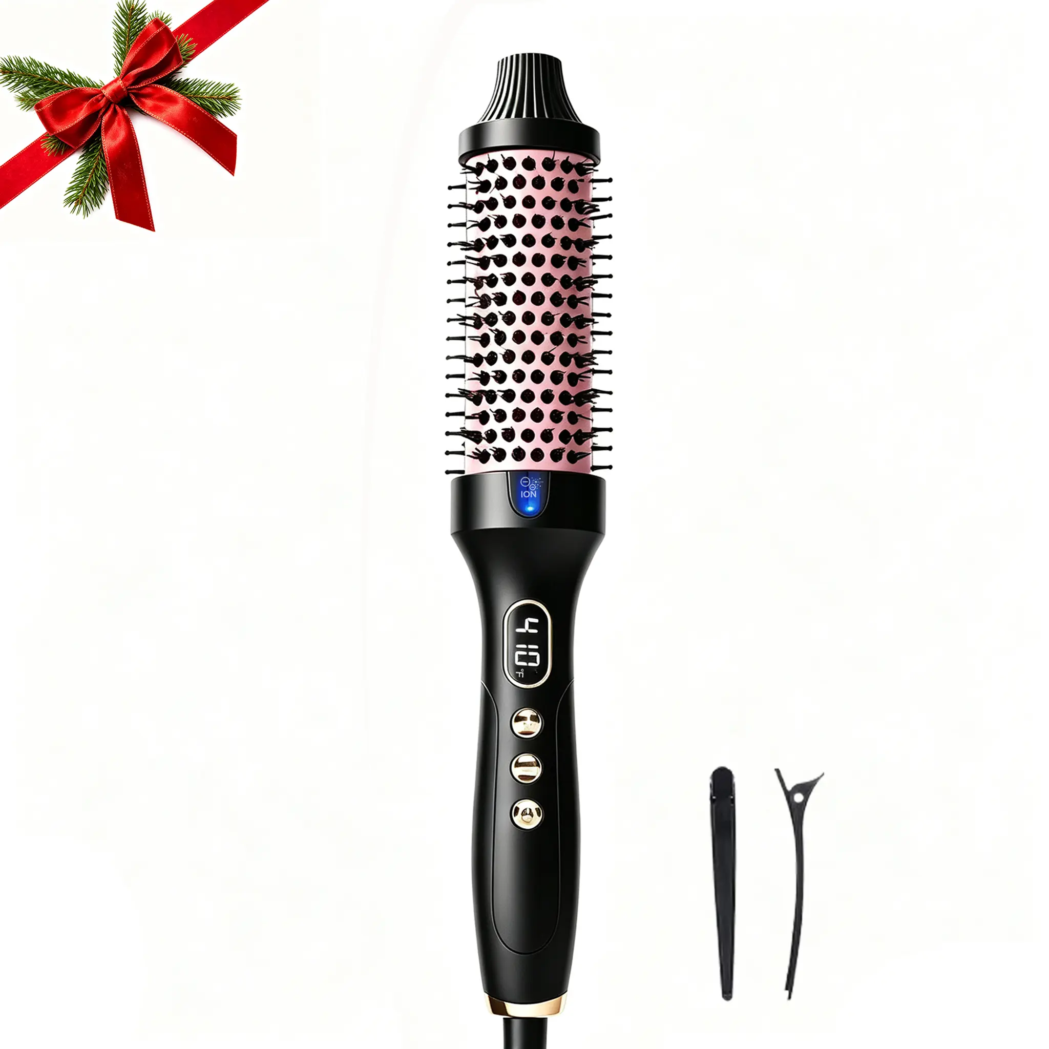 Boost Heated Round Brush 1.5-Inch  Thermal Brush for Volumizing Blowout Brush Ionic Thermal Hair Styler Anti Frizz,Fast Heating for  long-lasting waves, Time Saving Straightening, Dual Temp Settings , Hair Styling Tools to Easy Use salon-quality style