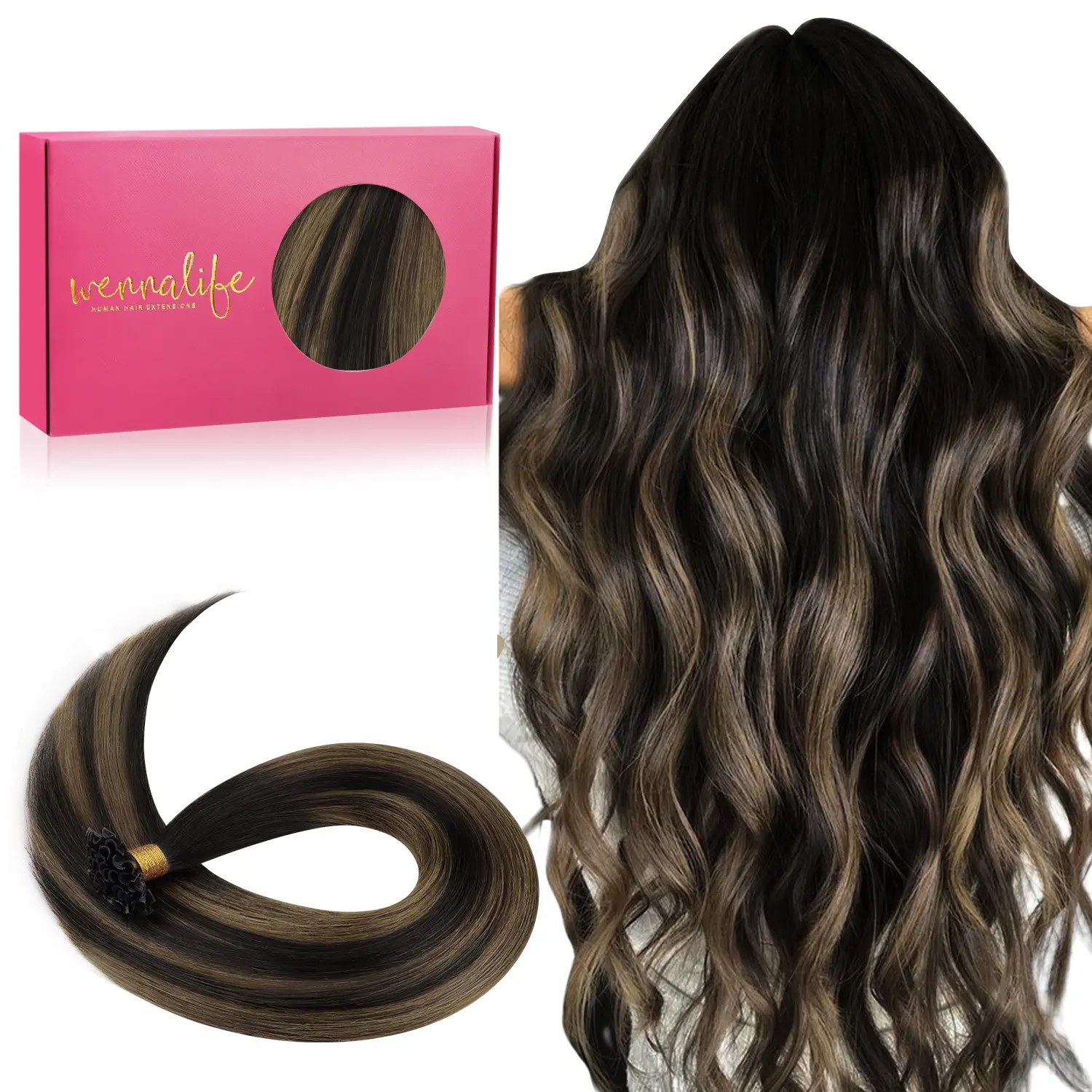 WENNALIFE U Tip Hair Extensions Real Human Hair 50g 50s 14in-24in Light Blonde Highlighted Golden Blonde Remy Hair Invisible Straight Keratin Bond Hot Fusion Hair summer hair extensions