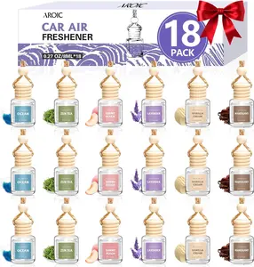 Car Air Freshener,  Pack Long Lasting Hanging Car Air Freshener Diffuser Set for Women & Men,  Scents Essential Oil Vehicle Aroma Fragrance  Day Gift (ml Each)