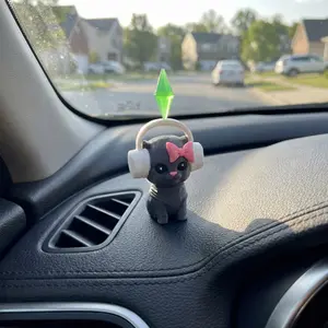 Dancing Plumbob Cat - The Sims Inspired Bobblehead for Car Dashboard & Desk Decor