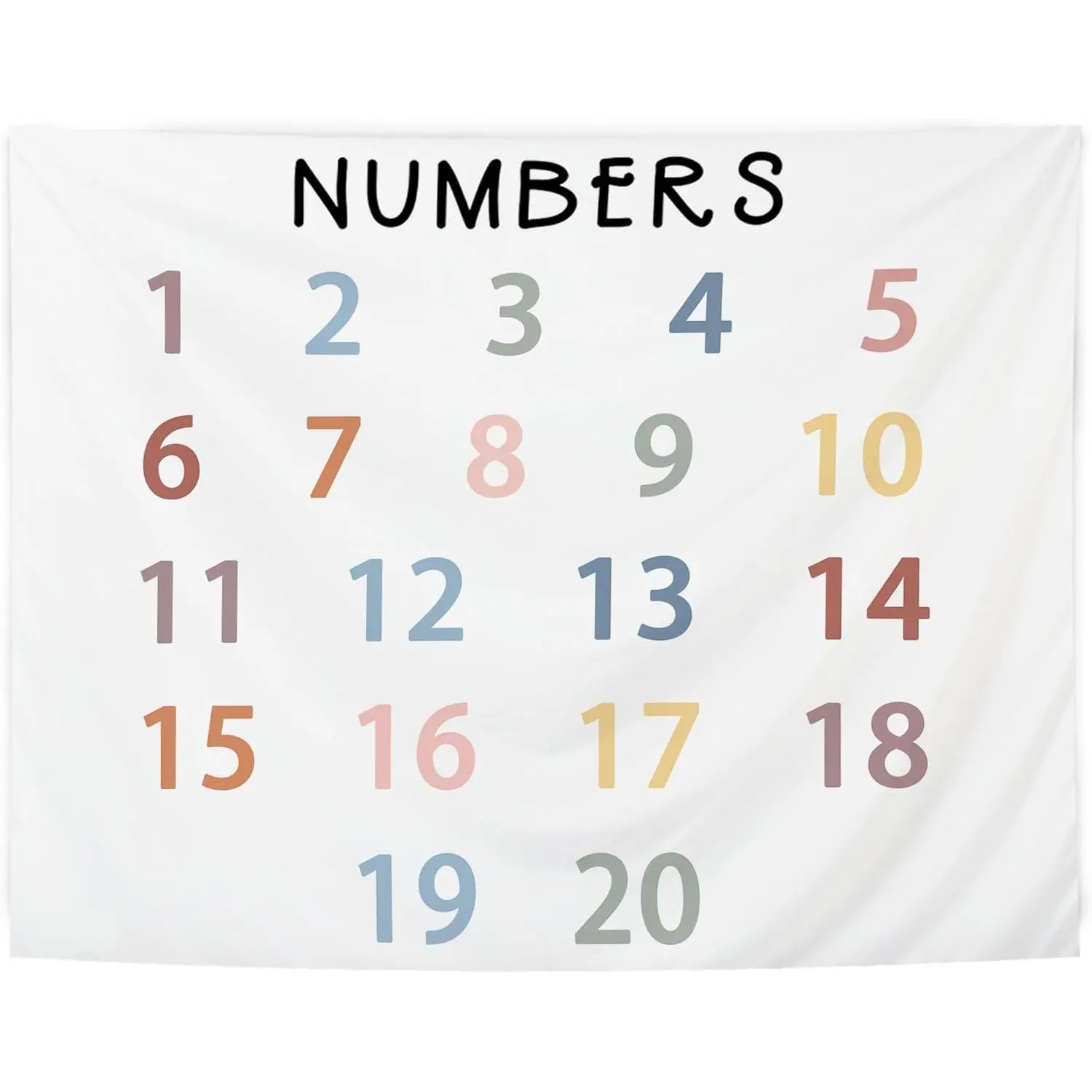 Kids Numbers Boho Classroom Tapestry Wall Hanging, Nursery Wall Decor, Numbers 1-20 Educational Wall Tapestry Blanket for Classroom Toddler Kids Nursery Bedroom Playroom Decoration, 50x60 Inch