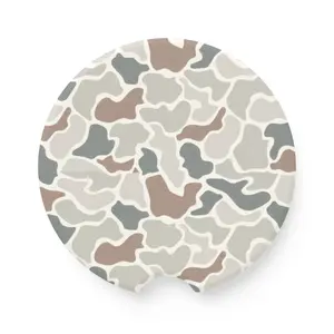 Everything Seamless Camo Soapstone Car Coaster - Coaster with Duck Camouflage Design | Hunting Season | Hunter Accessories | Camouflage Style
