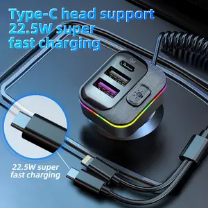 5-in-1Car phone charger Car Adapter USB C for iPhone 16 17 Fast Charging, Car Accessories, Car Adapter Travel Essentials Gifts for Women Men, for iPhone 17 16 15 14 13