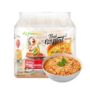 MAMA Thai Panang Curry Instant Noodles 4 Pack (340g) - Authentic Sweet & Spicy Thai Flavor with Lime - Quick & Easy Meal